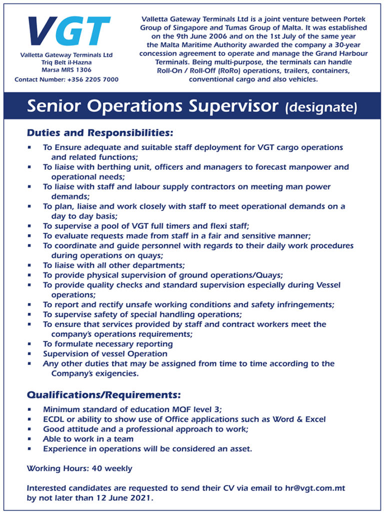 Careers Valletta Gateway Terminals Ltd careers-valletta-gateway-terminals-ltd